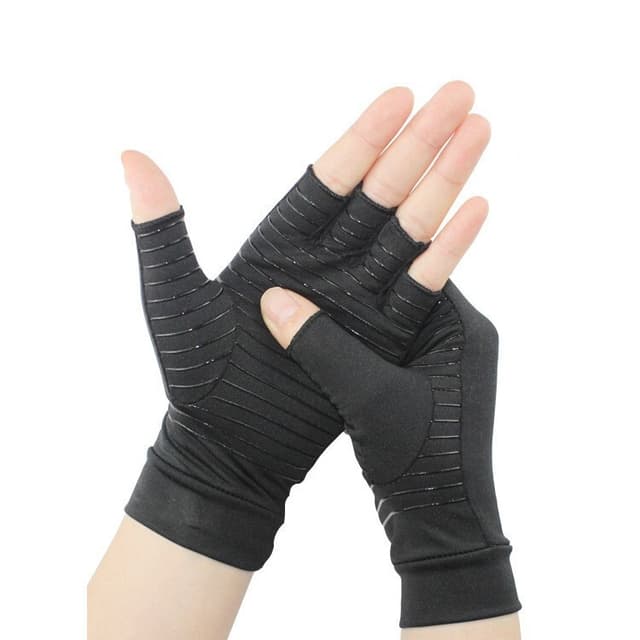 Kobberfiber halvfinger skridsikre fitness cykelhandsker XL