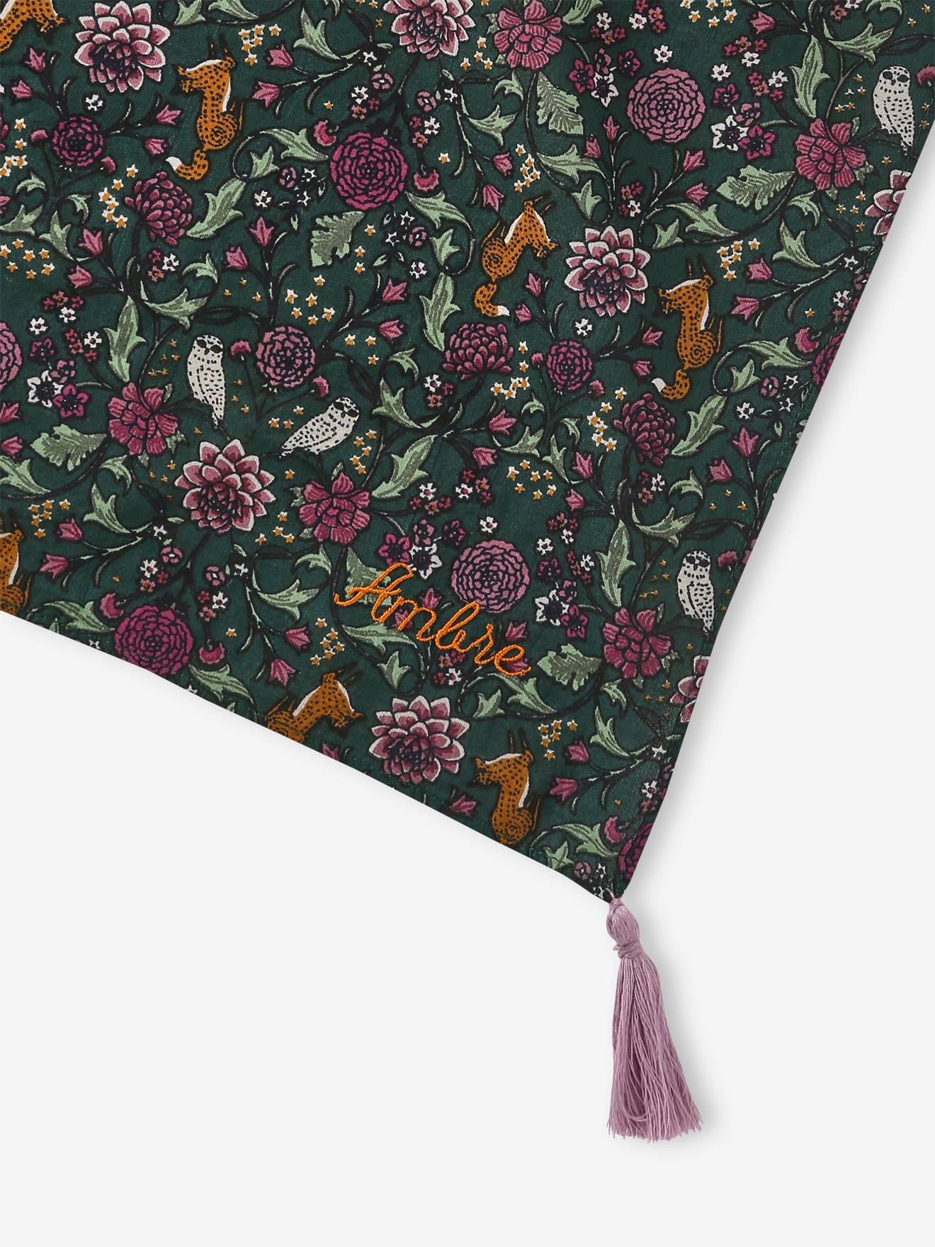 Lenço personalizado com estampa verde para meninas