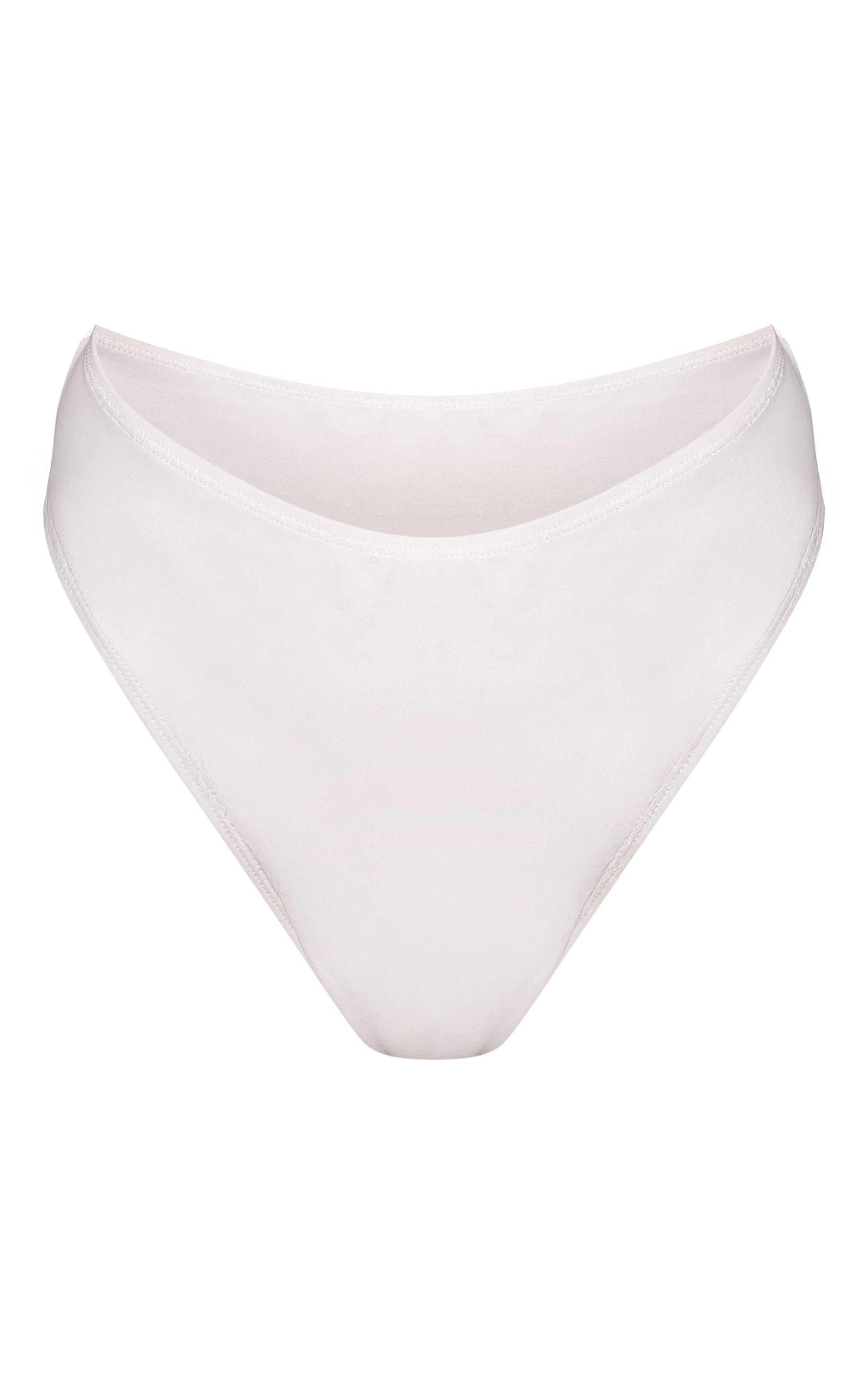 Blanc Bas De Bikini Taille Haute Basique