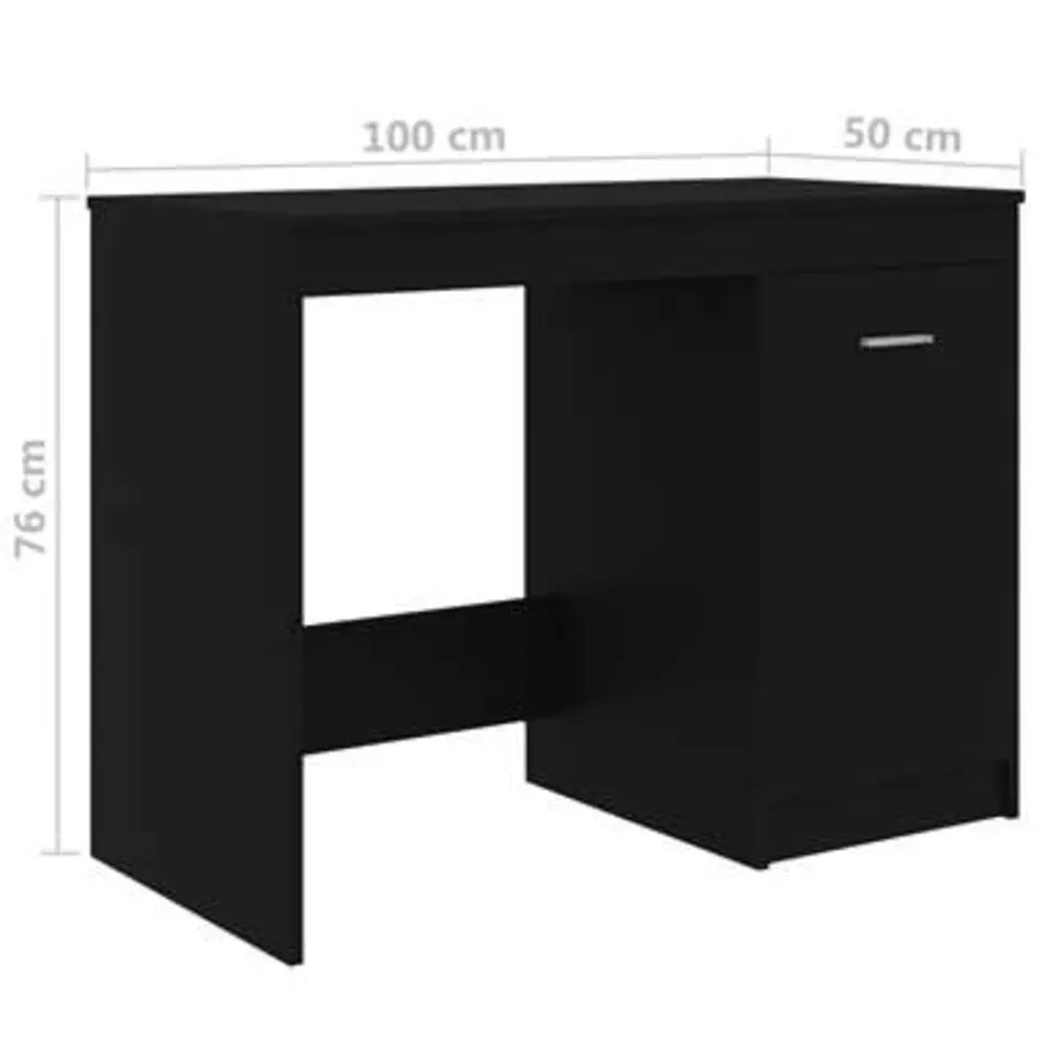 vidaXL - Bureau - Zwart - Bewerkt hout