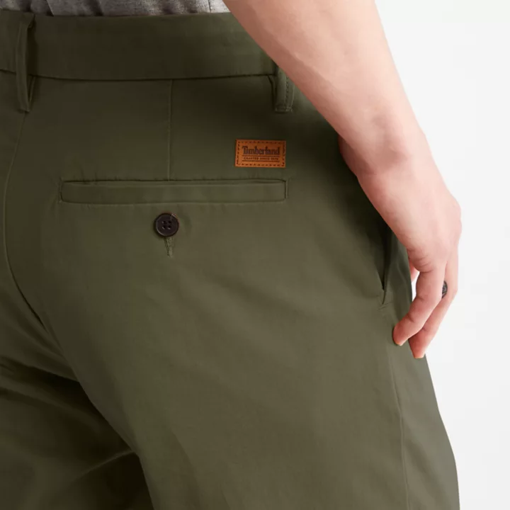Calça chino Squam Lake Stretch para homem, verde escuro.