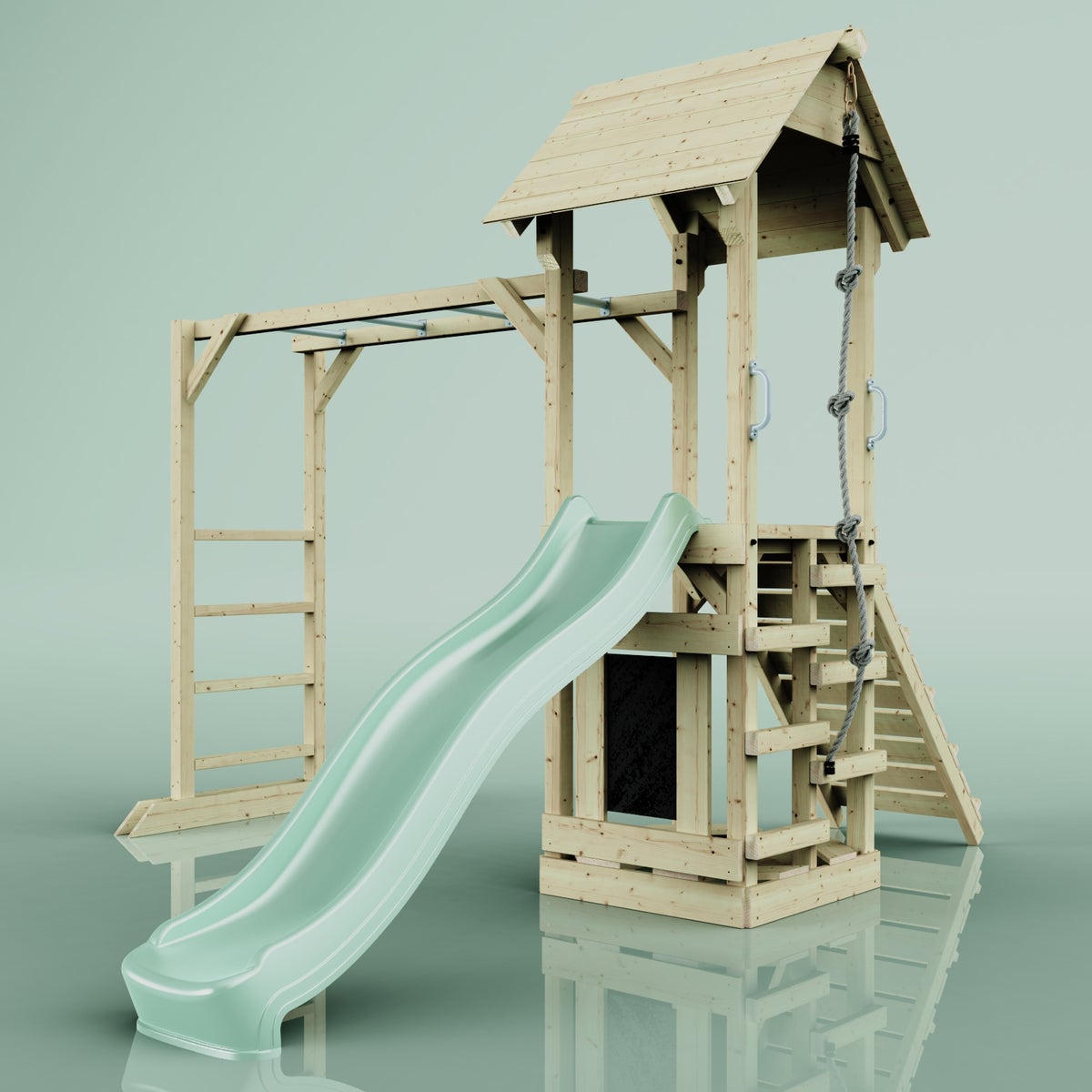 PolarPlay Lund houten speeltoren in groen,