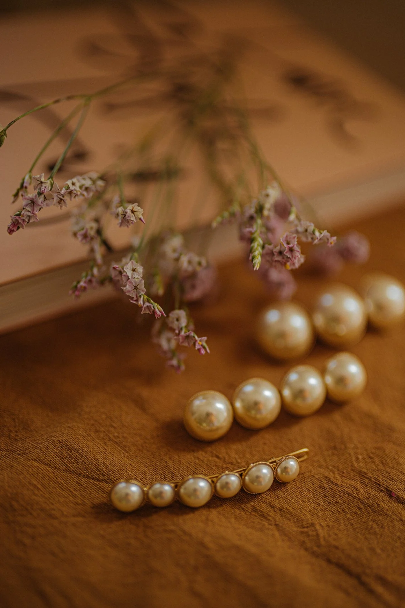 NÉLYA - Mini barrette perles doré à l'or fin | Doré