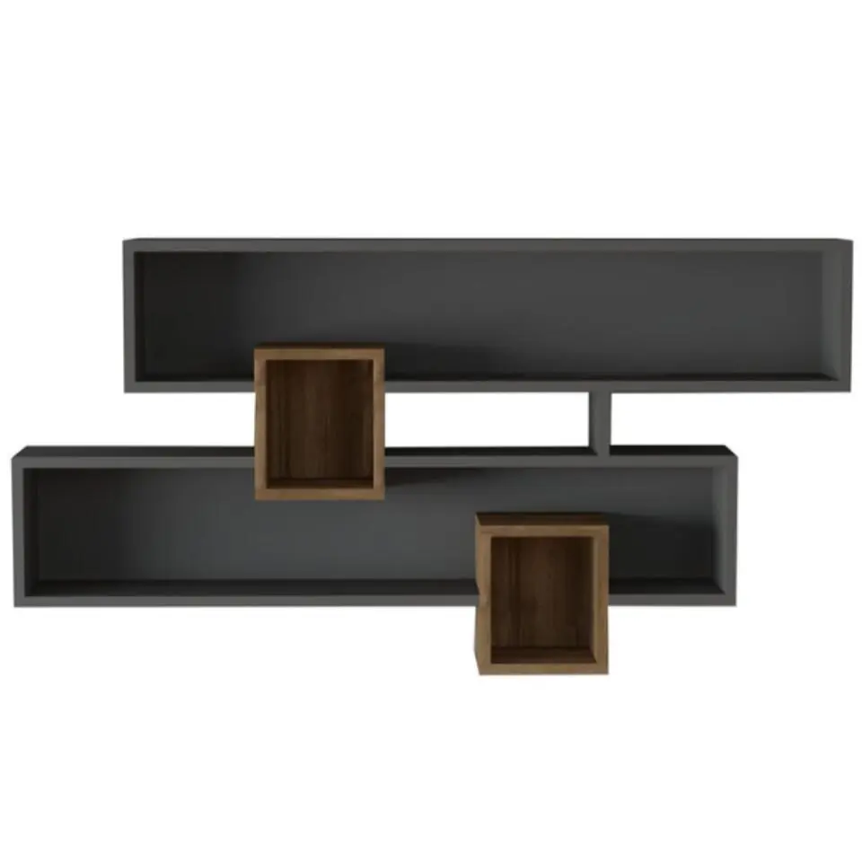 Wandplank Georgina-antraciet/walnoot
