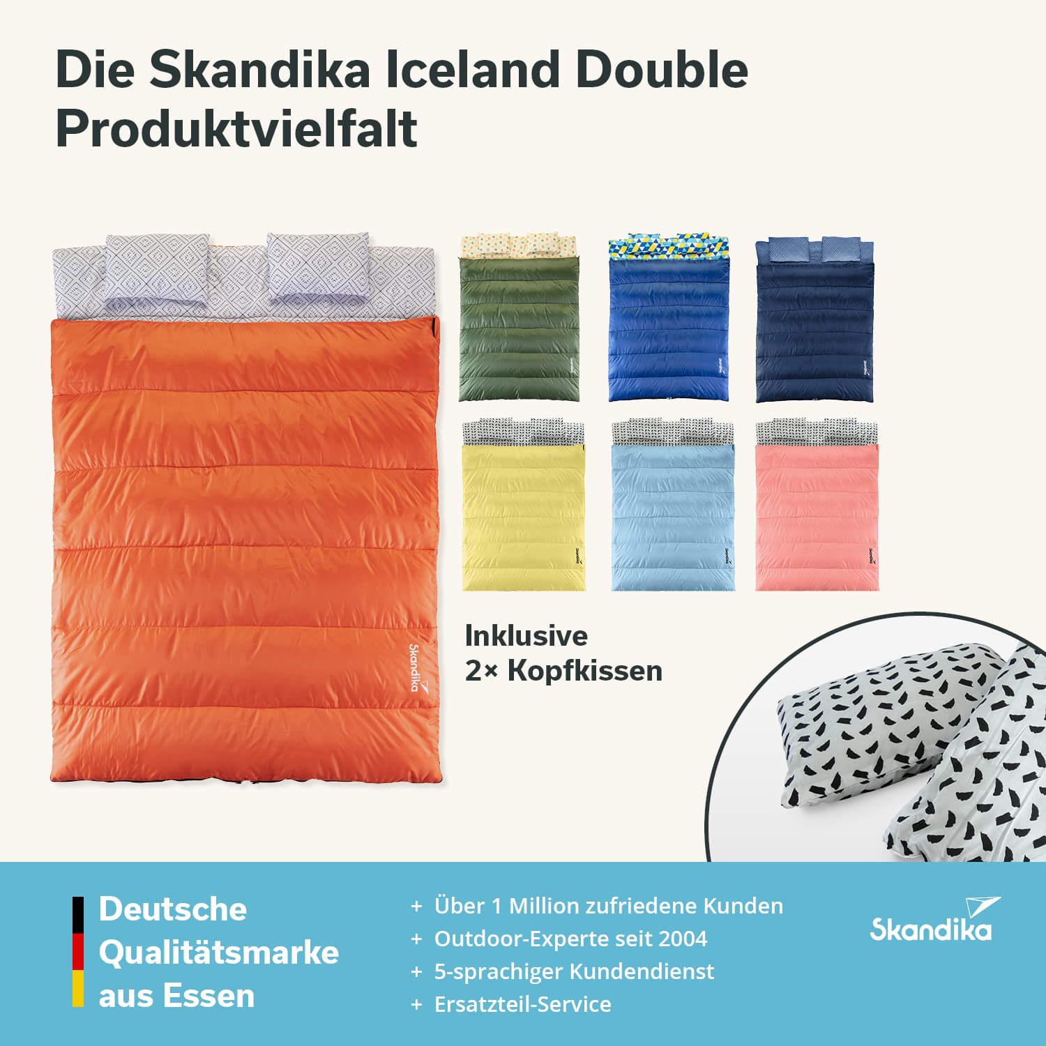 Skandika Iceland Double Deken slaapzak - Pink