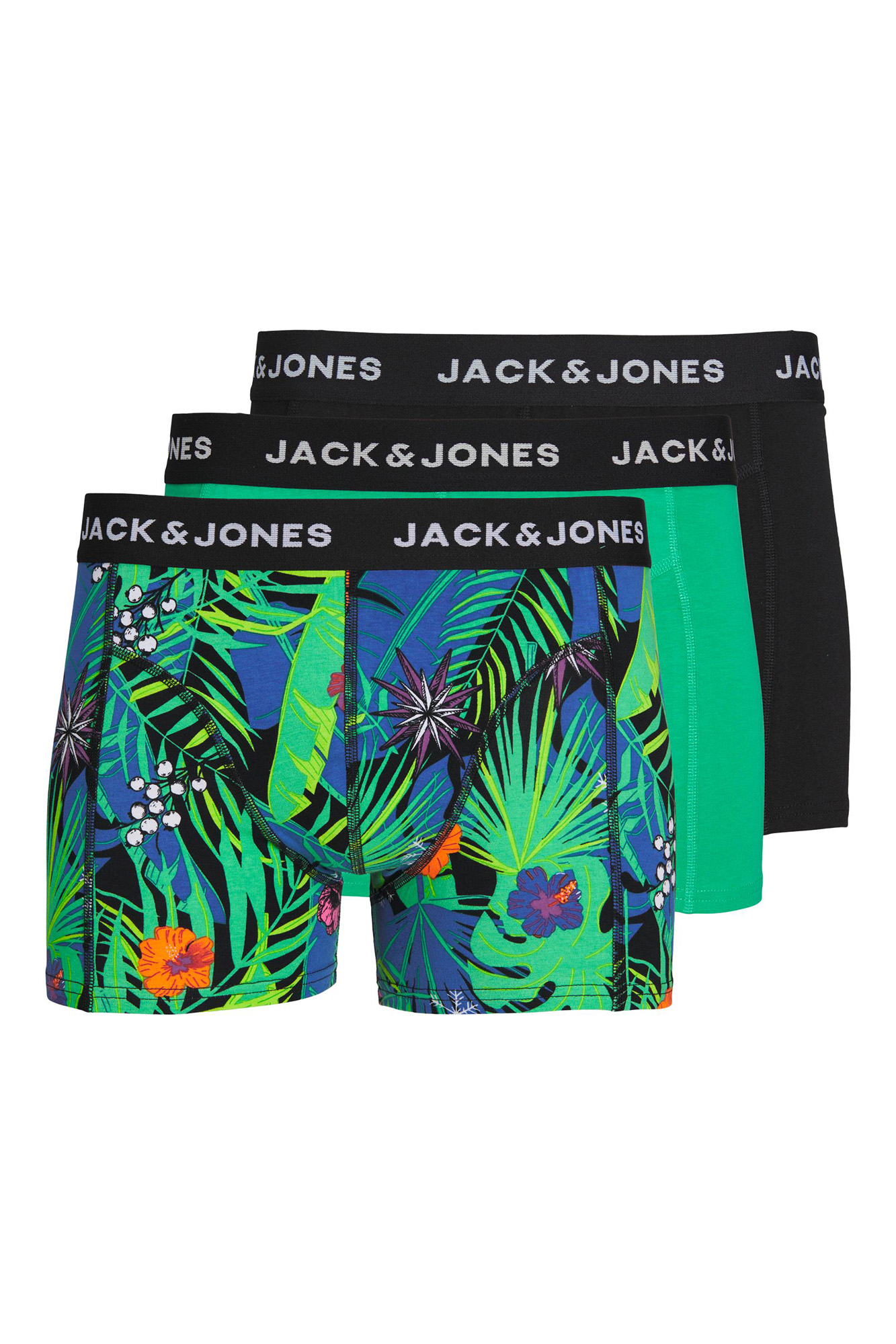 Pacote com 3 cuecas boxer com logotipo.