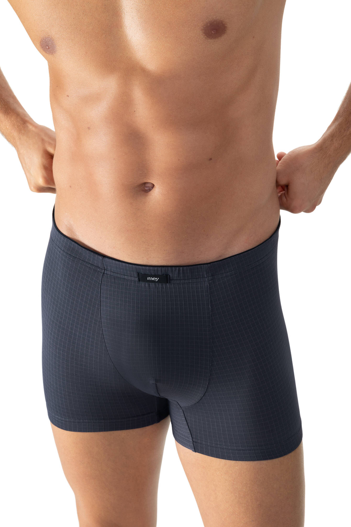 mey| Herren Shorty Serie Blue Check