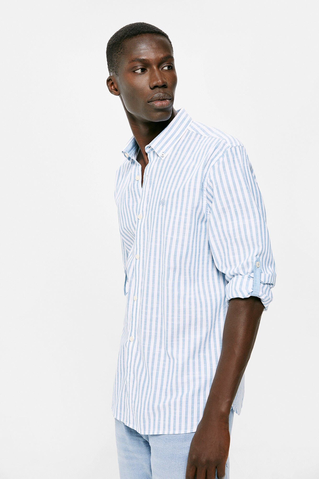 Camisa listrada clara - azul