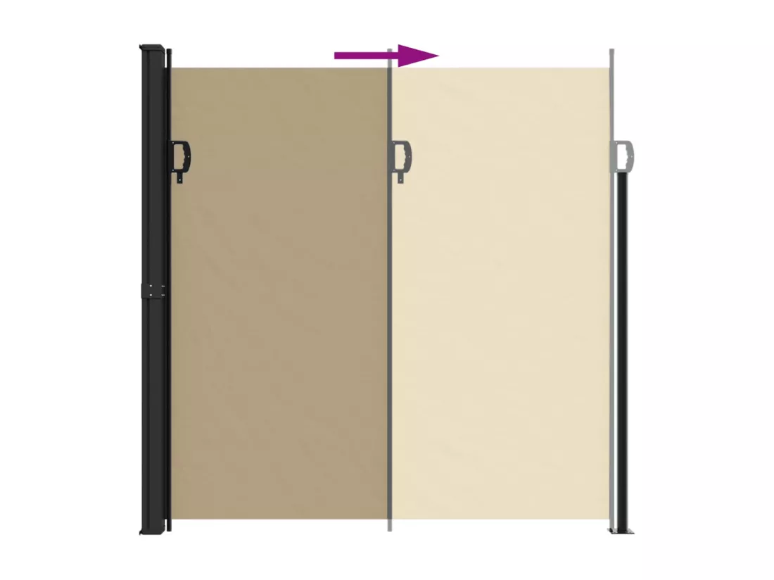 Auvent latéral rétractable beige 200x300 cm