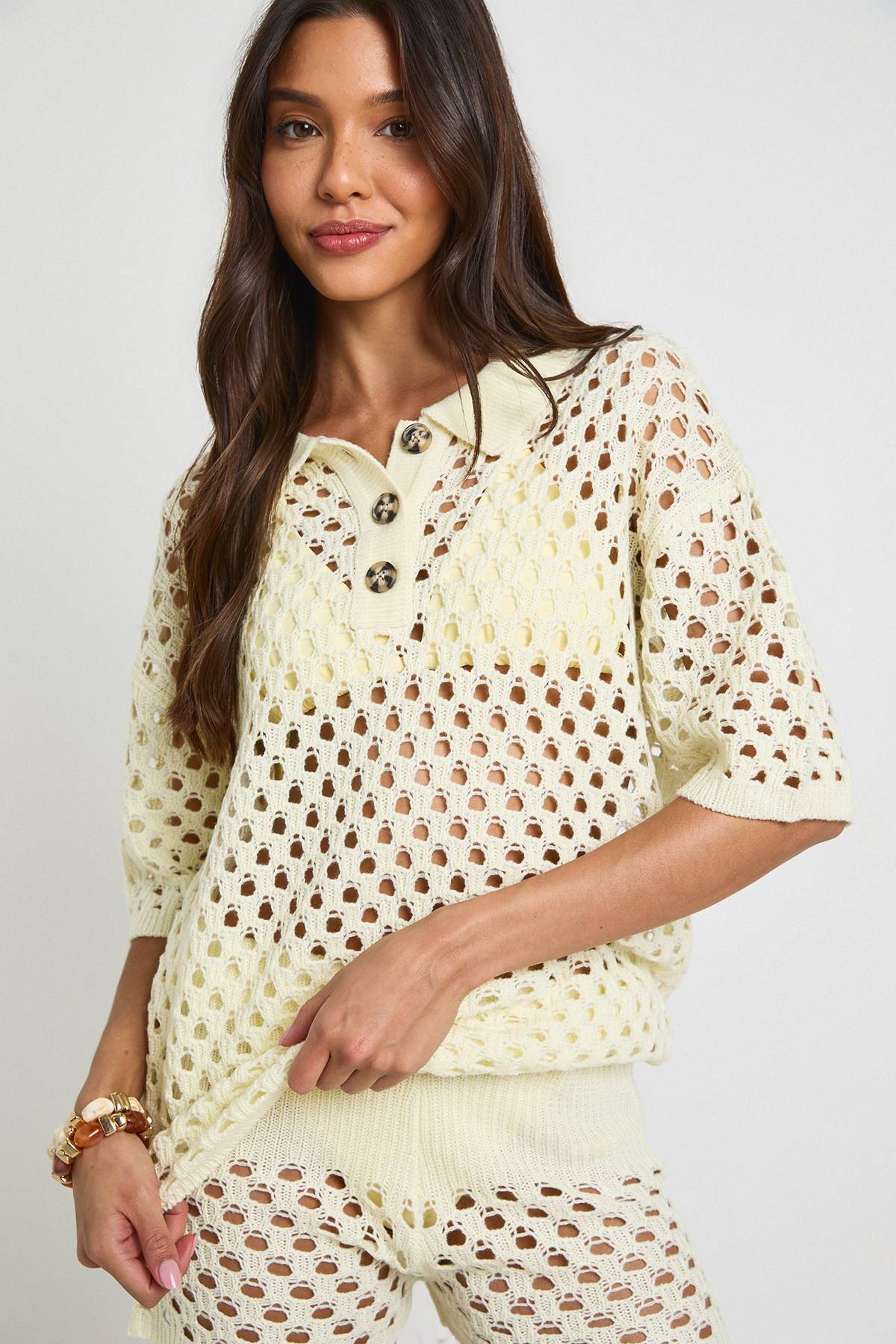 boohoo Ensemble Chemise Et Short En Crochet Surdimensionné