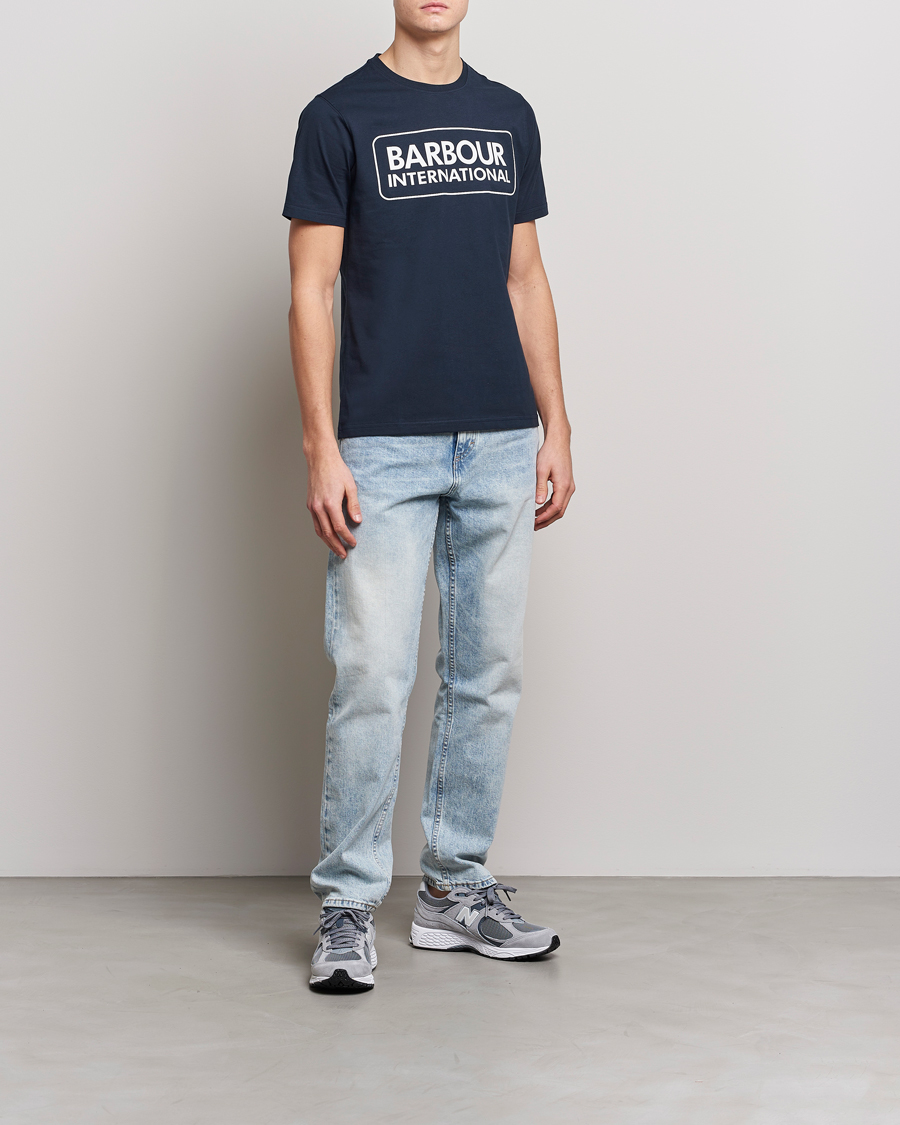 Barbour International Large Logo Crew Neck Tee Navy