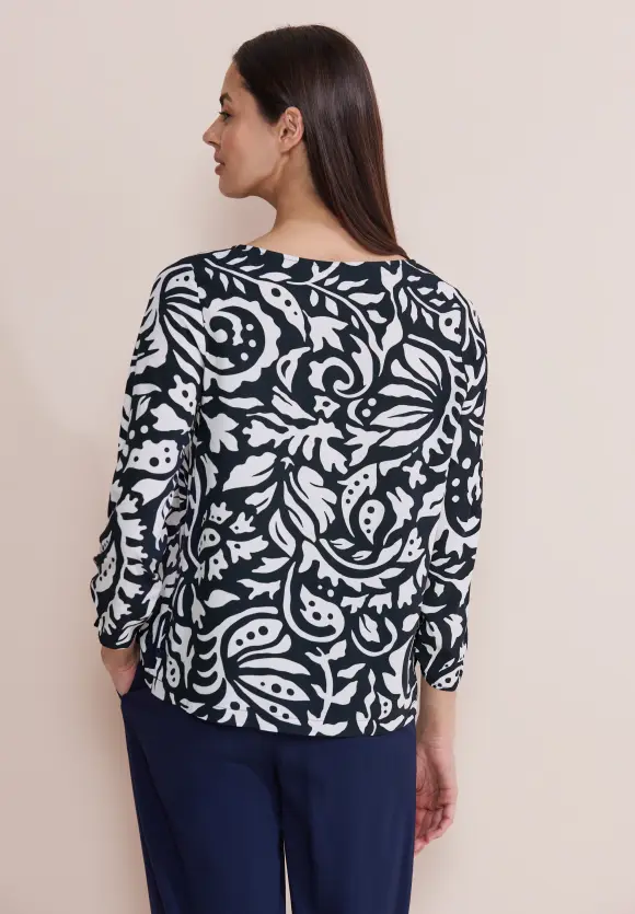 Blusenshirt mit Print - deep blue