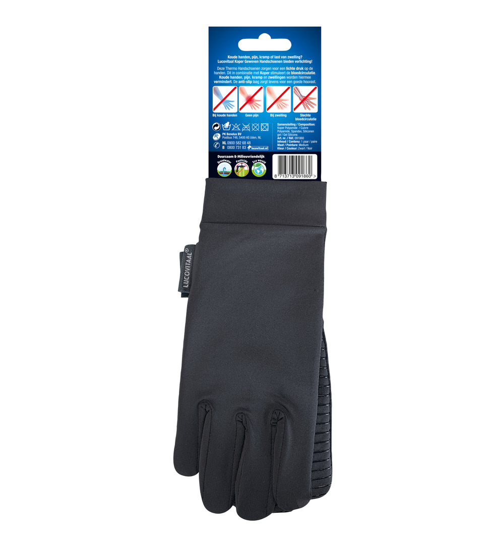 Lucovitaal Koper Thermo Handschoenen Medium (1 paar)