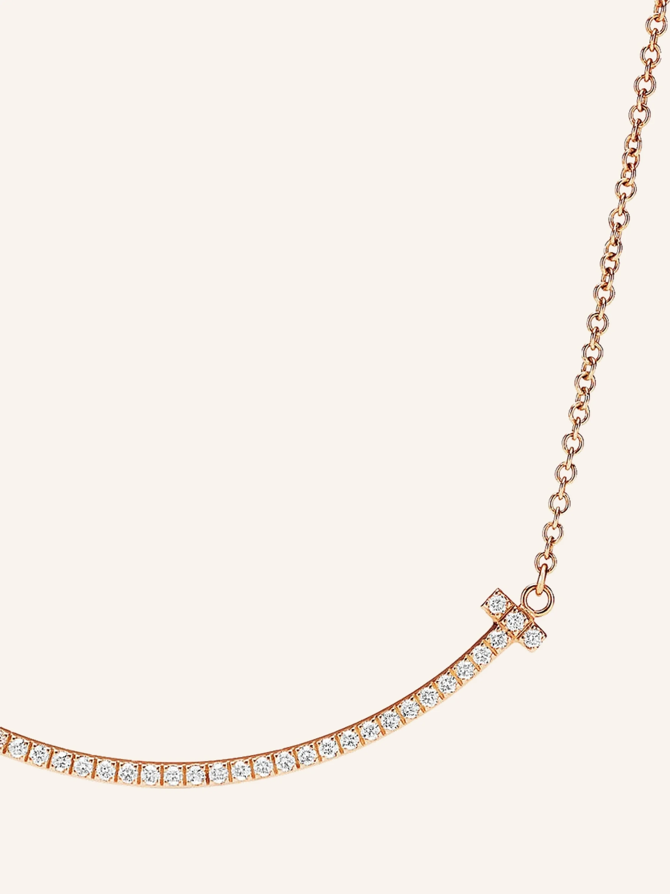 TIFFANY & Co. Tiffany T Smile HALSKETTE aus 18 Karat Roségold mit Diamanten