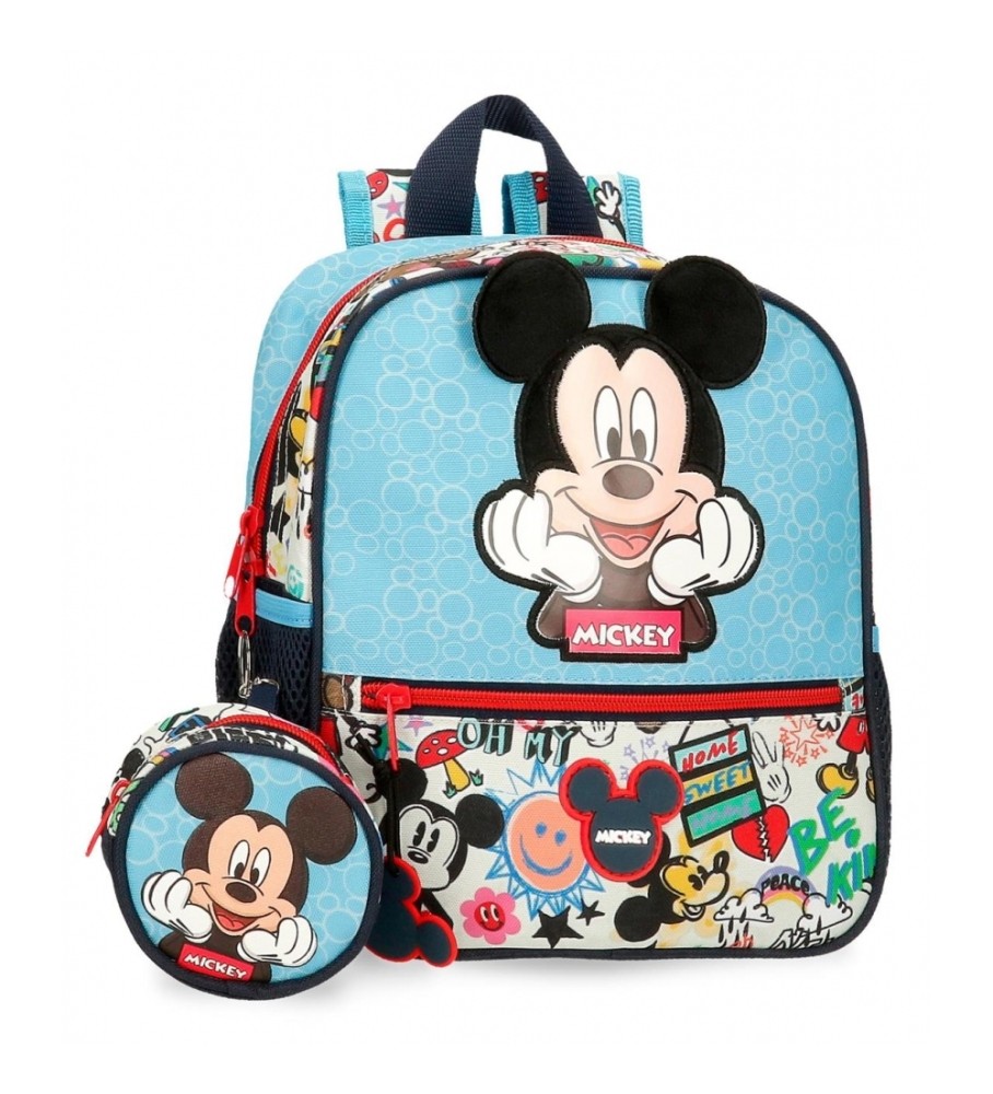 Mochila infantil ajustável Disney Mickey Mouse Be Cool - Azul