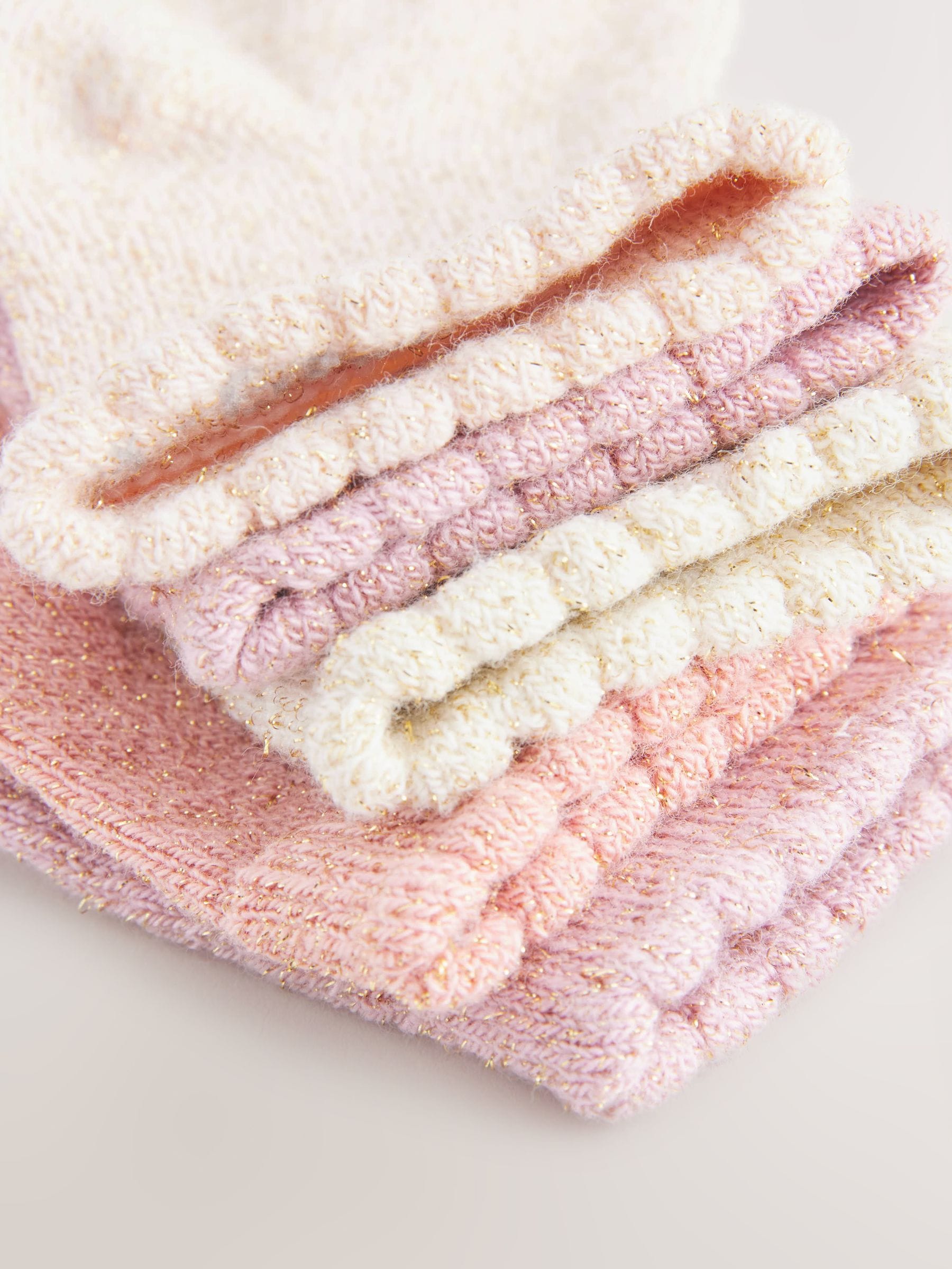 Glinsterend roze - Verpakking van 5 paar babysokken (0 mnd-2 jr)