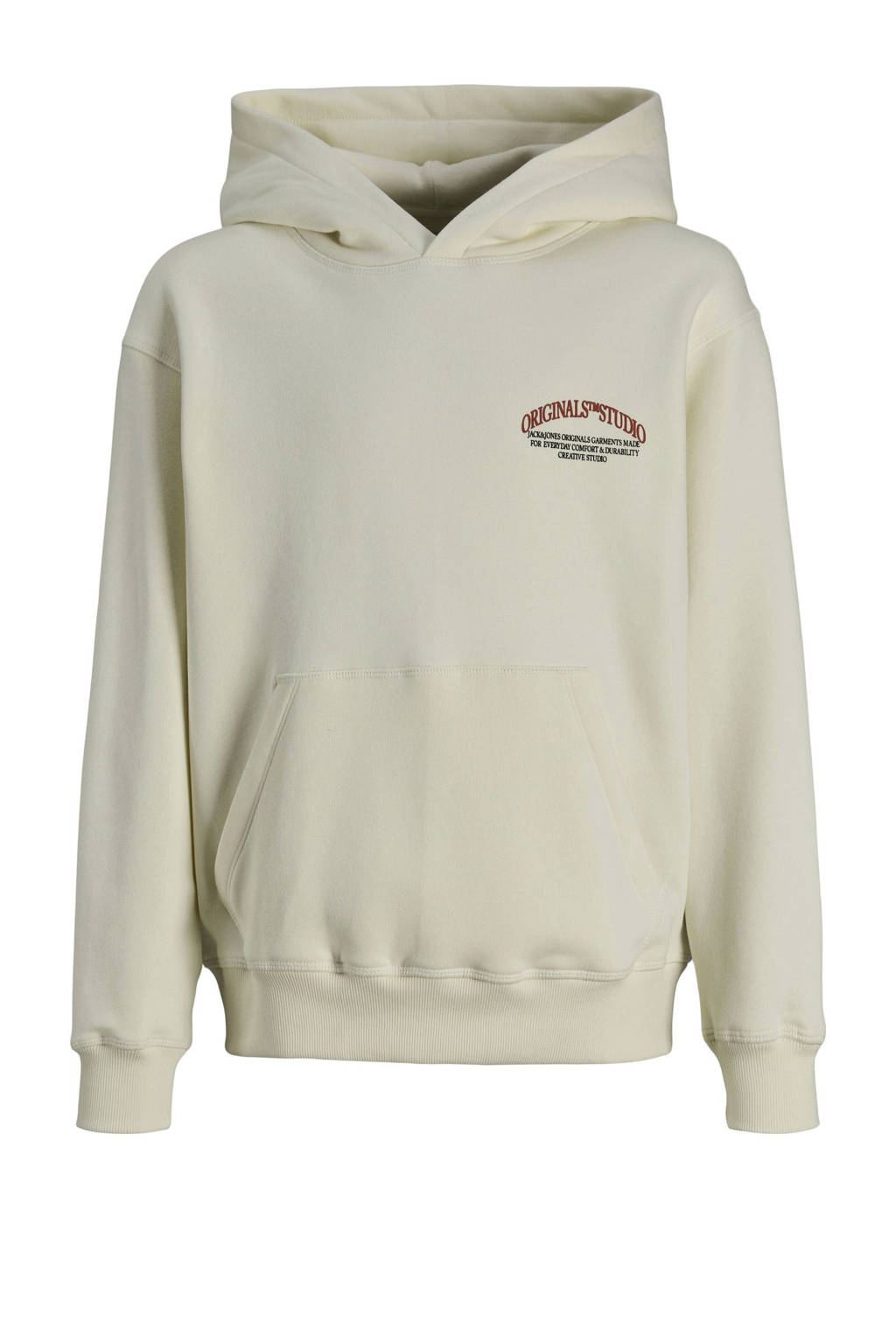 JACK & JONES hoodie JORFREDERIKSBERG MARGATE met backprint beige