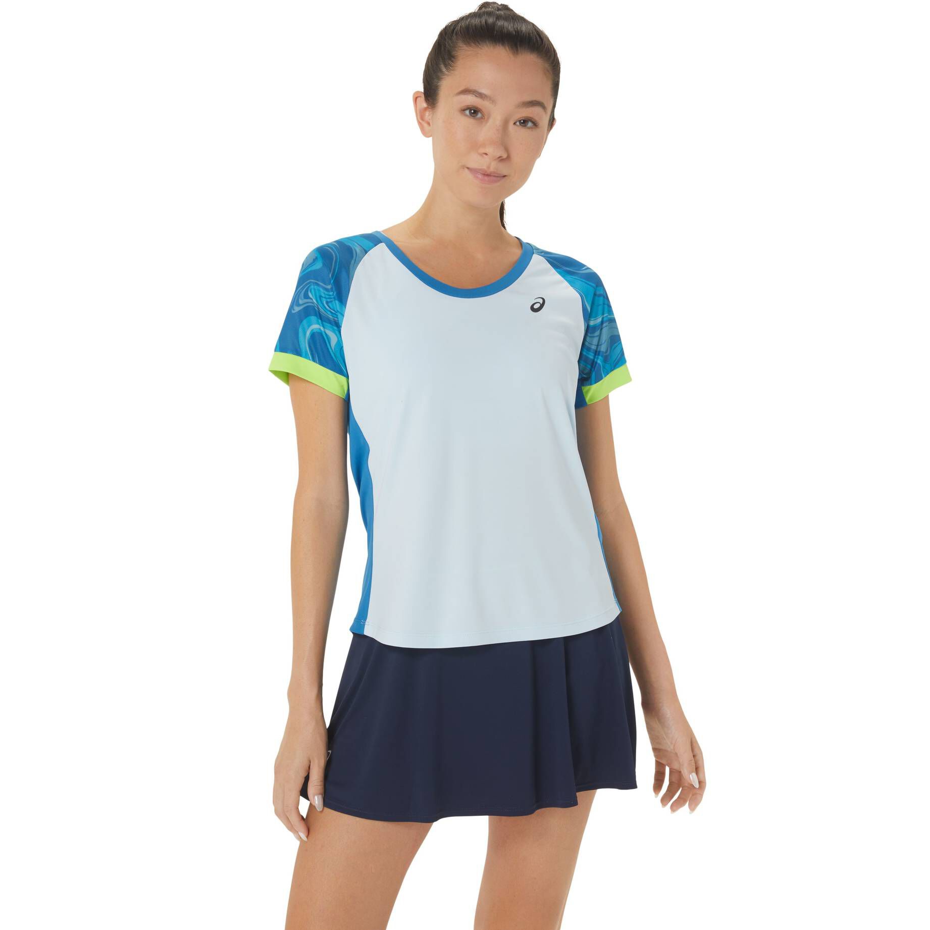Asics| Damen Tennisshirt COURT GRAPHIC SHORT SLEEVE TOP