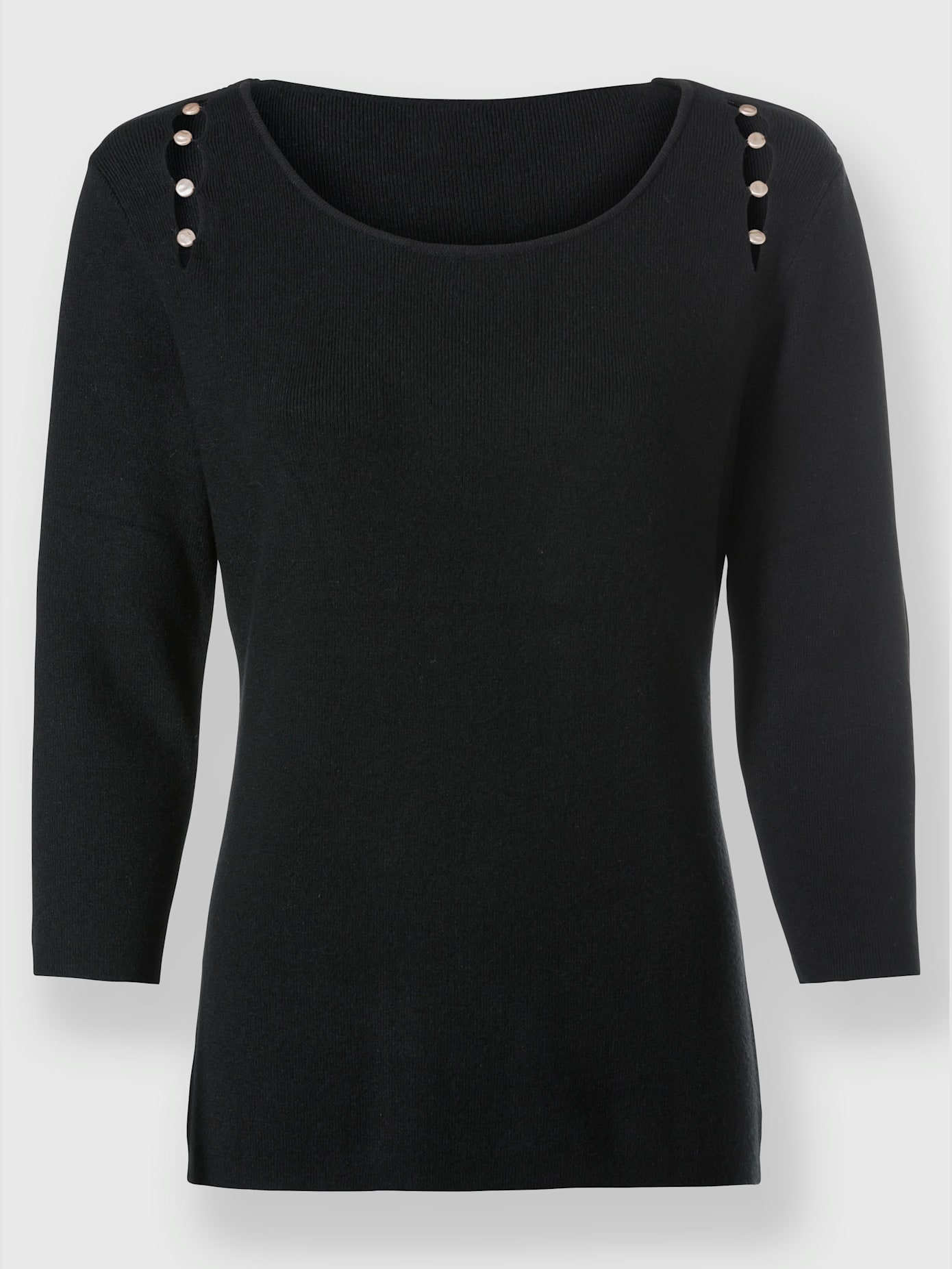 Pull découpes raffinées avec perles décoratives à l'encolure