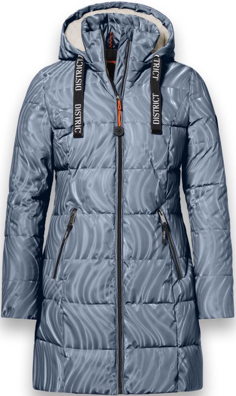 District - ALBERTA - Damesjas - Blauw - Lange Sportieve Jas