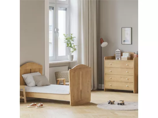 Lit évolutif 70x140 et commode à langer Megeve Bois