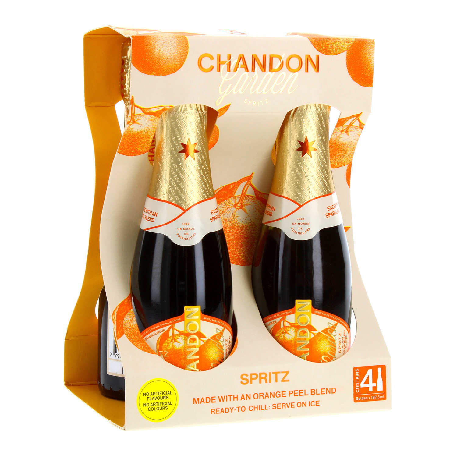 CHANDON Garden Spritz pack de 4 Mini bouteilles de 18,7cl