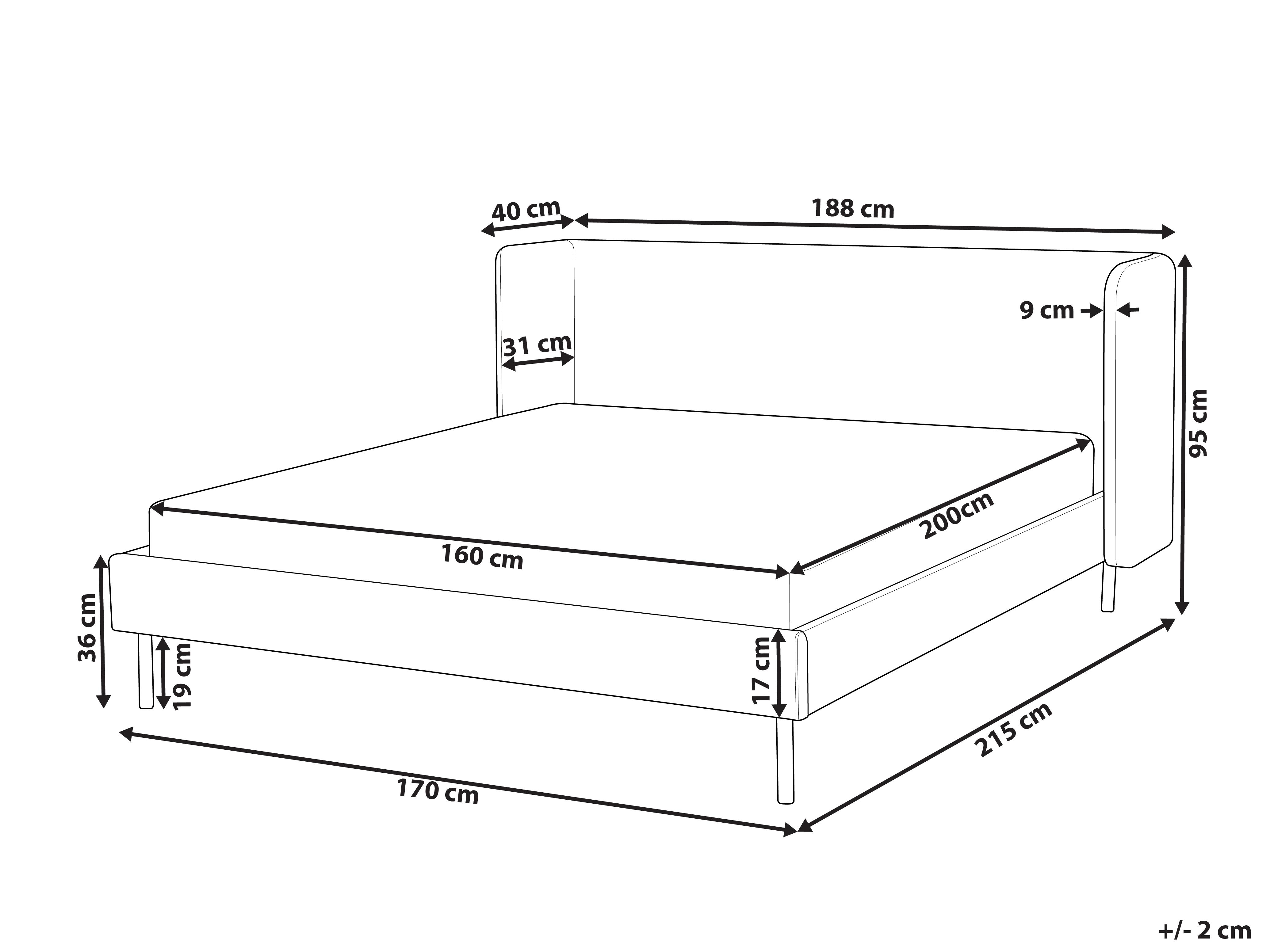 Bed Fluweel ARETTE 160 x 200 cm Taupe