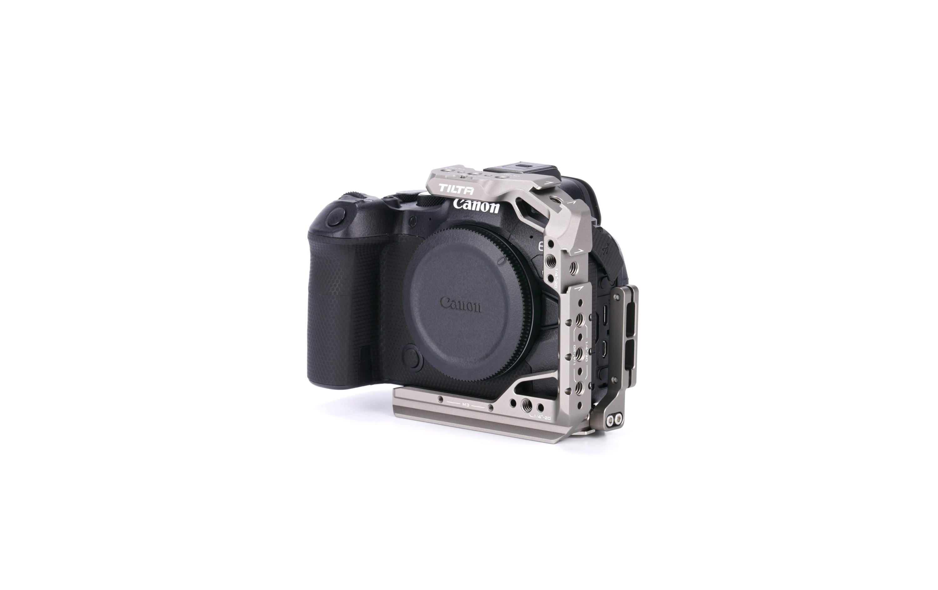 Half Camera Cage für Canon R6 Mark II - Titanium GrayBietet zusätzlichen Schutz für das Kameragehäuse und bietet mehrere Befestigungspunkte