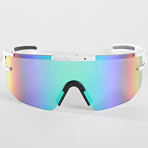 Lunettes De Soleil Blanc Vert Iridescent