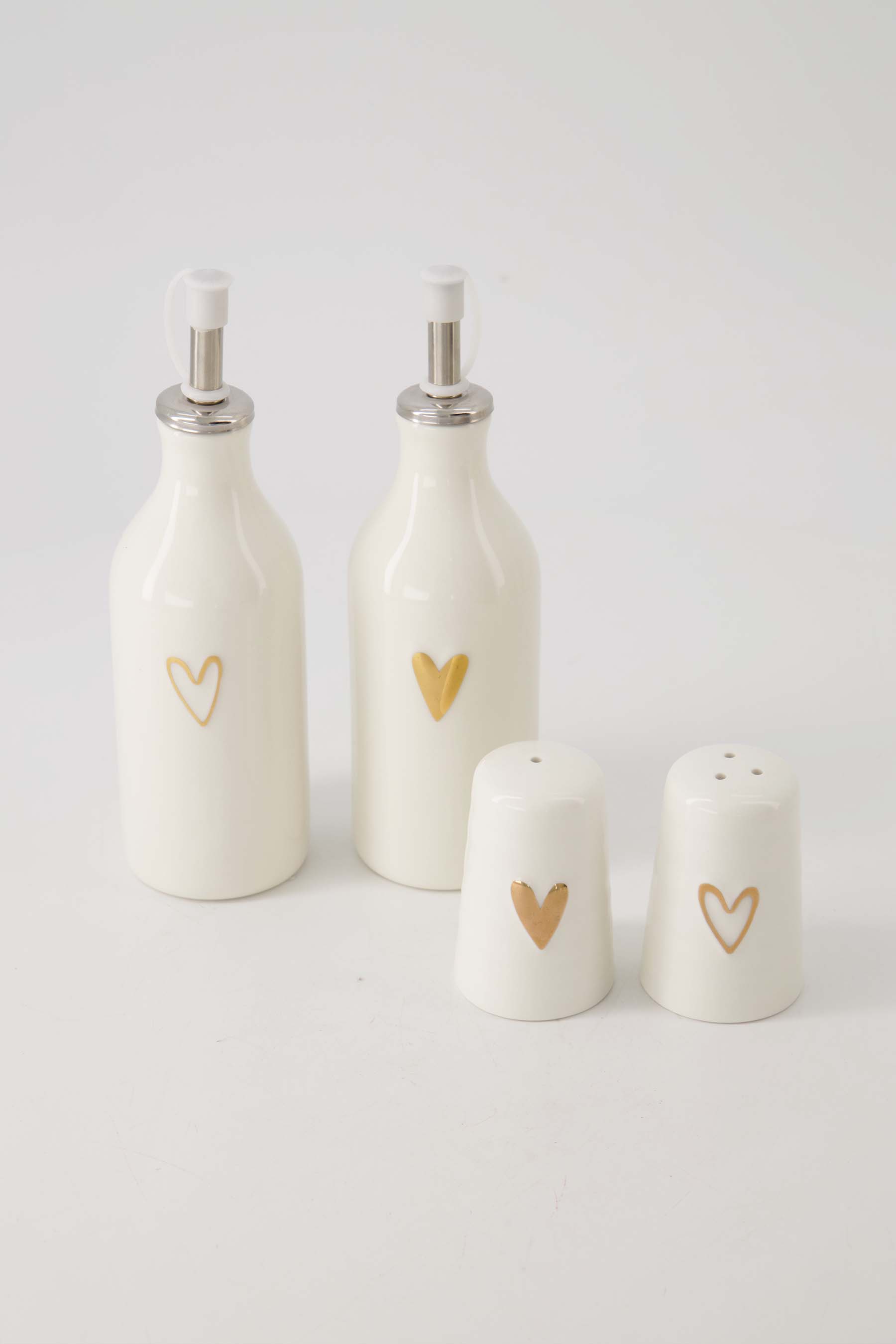 salt and pepper set white / gold