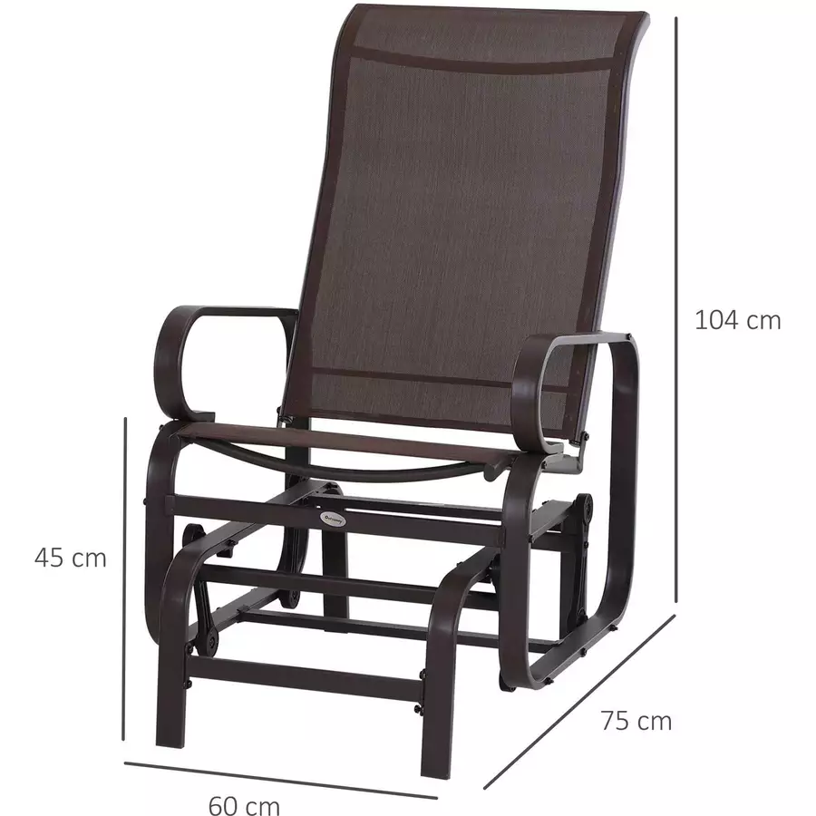 Outsunny Schaukelstuhl mit Ergonomischer Form braun