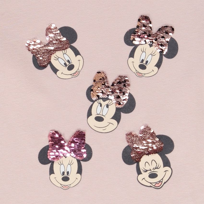 T-shirt manches longues à sequins magiques Minnie Disney pour fille - Rose