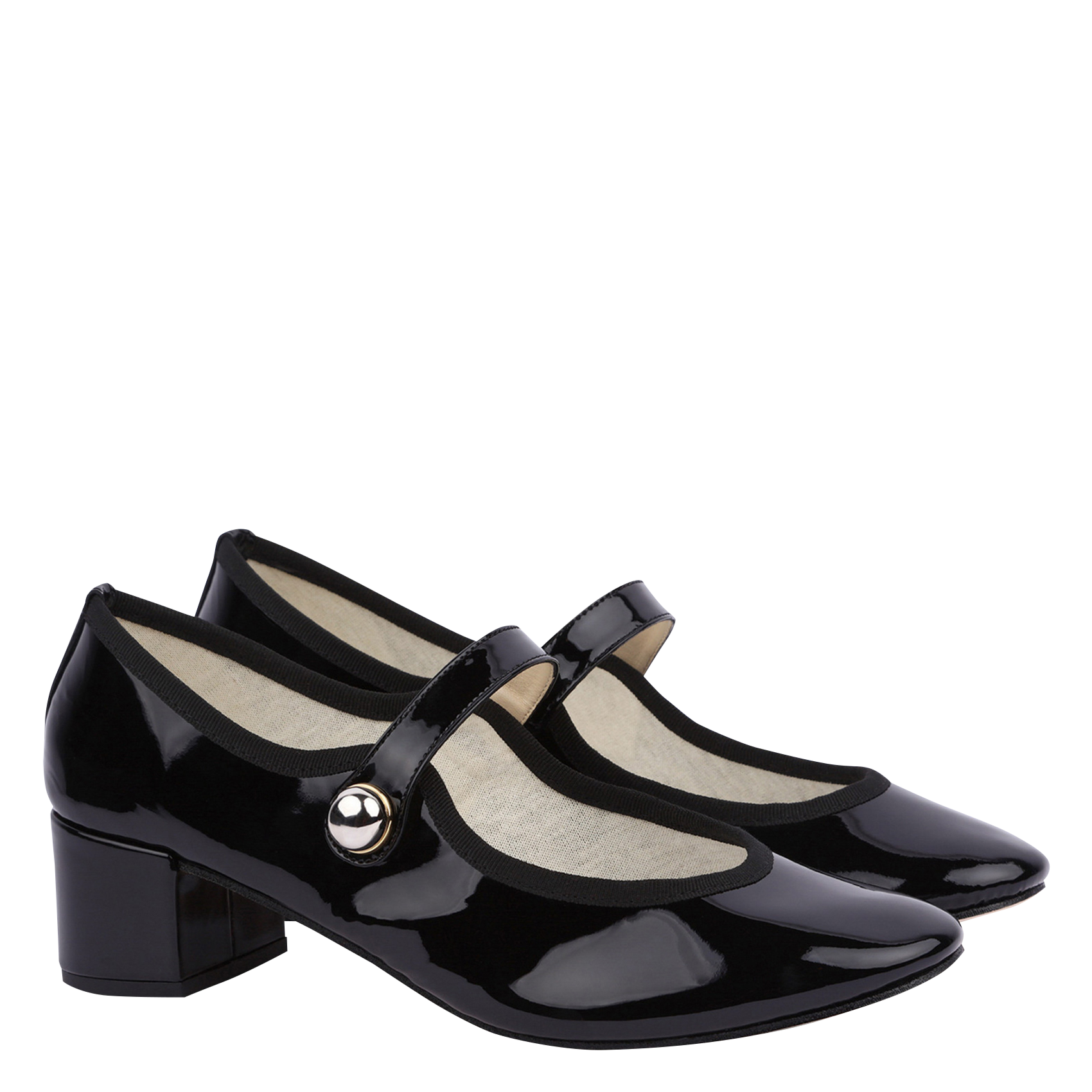 FABIENNE - Babies en cuir vernis | Noir