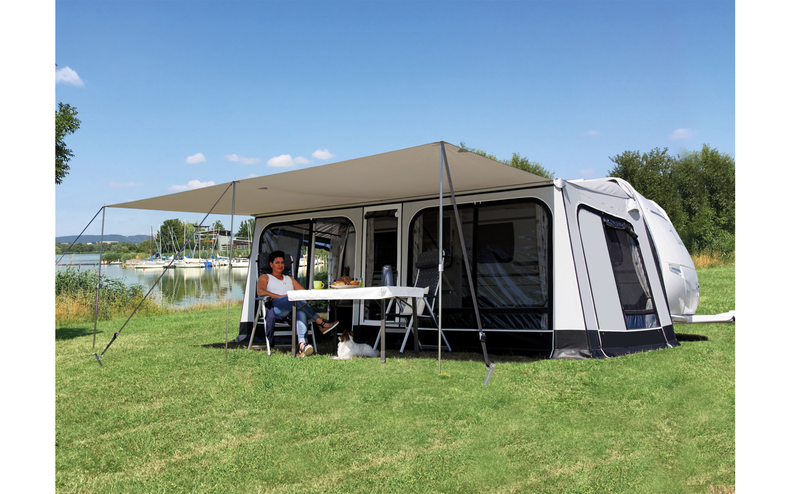 Wigo Rolli Plus Ambiente 250/CaraOne 390 Volleingezogenes Markisenzelt