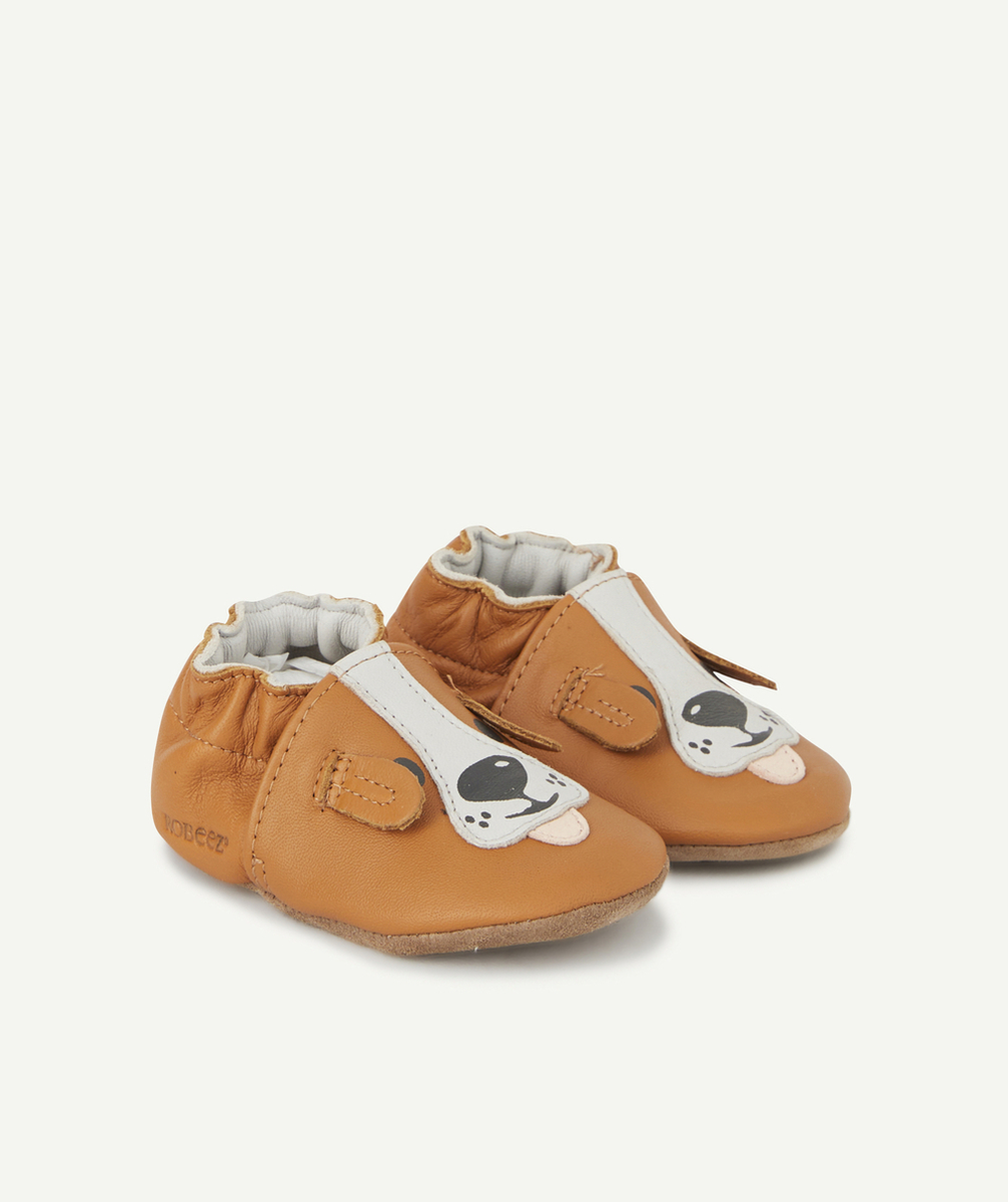 ROBEEZCHAUSSONS CHIEN MARRON EN CUIR BÉBÉ