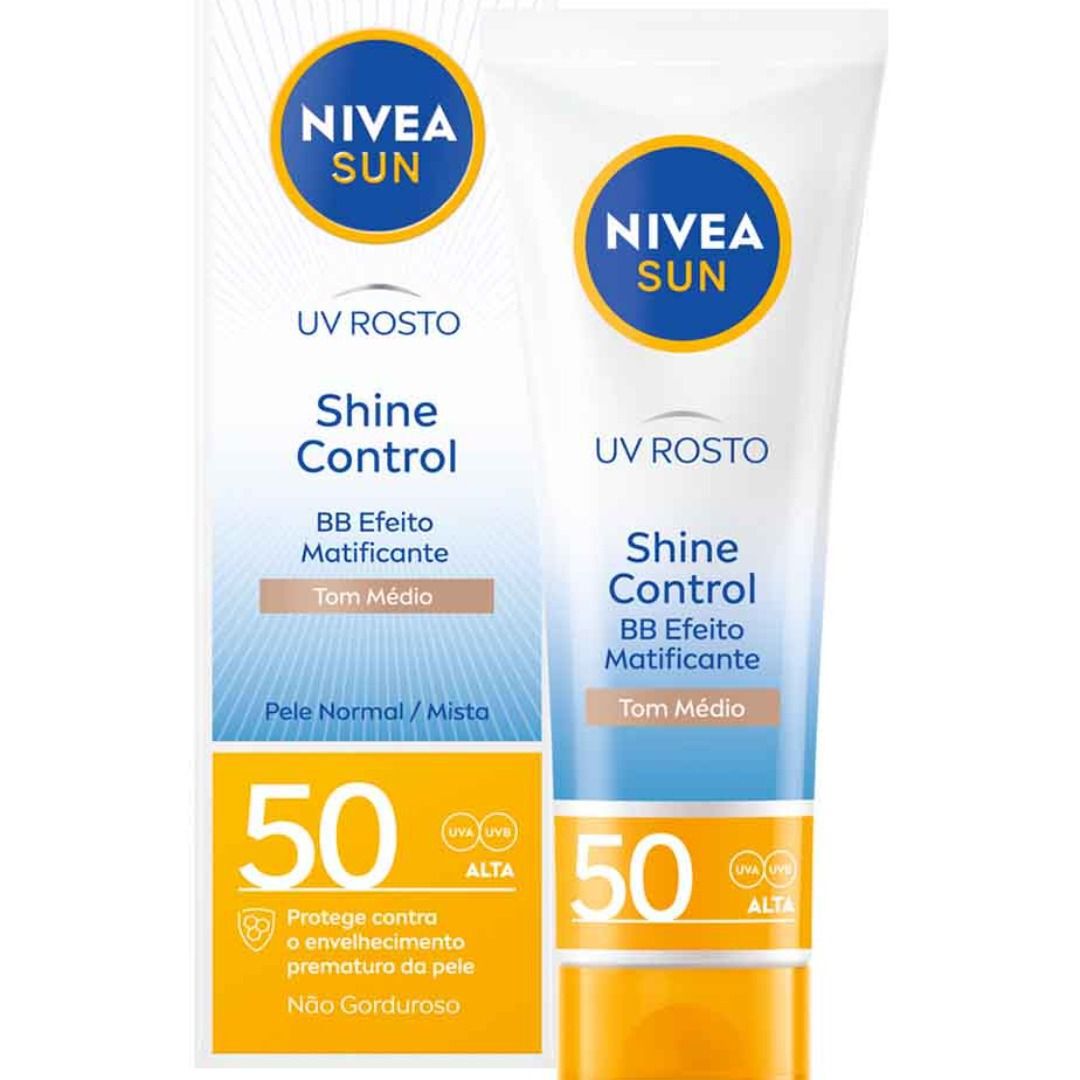 NIVEA  Nivea Sun - Creme UV Rosto Shine Control BB FP50 - 50ml