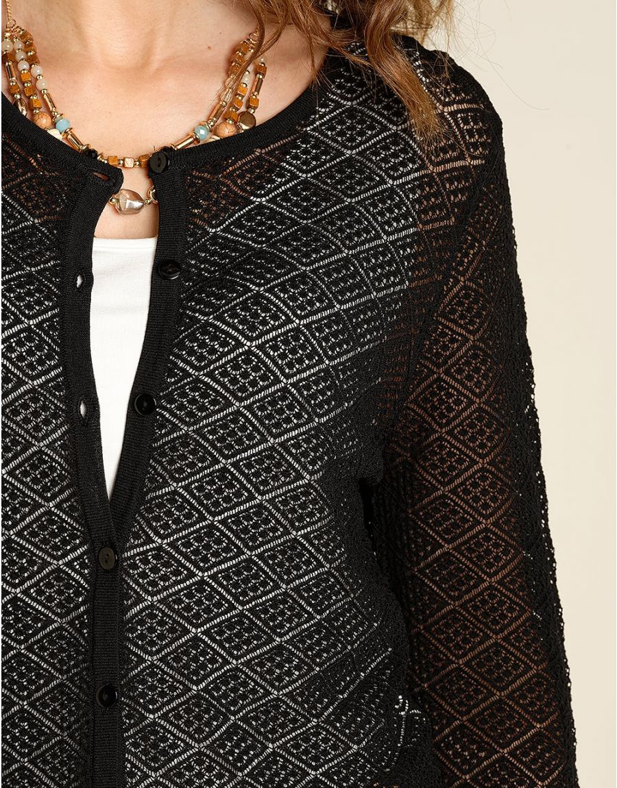 Gilet noir ajouré