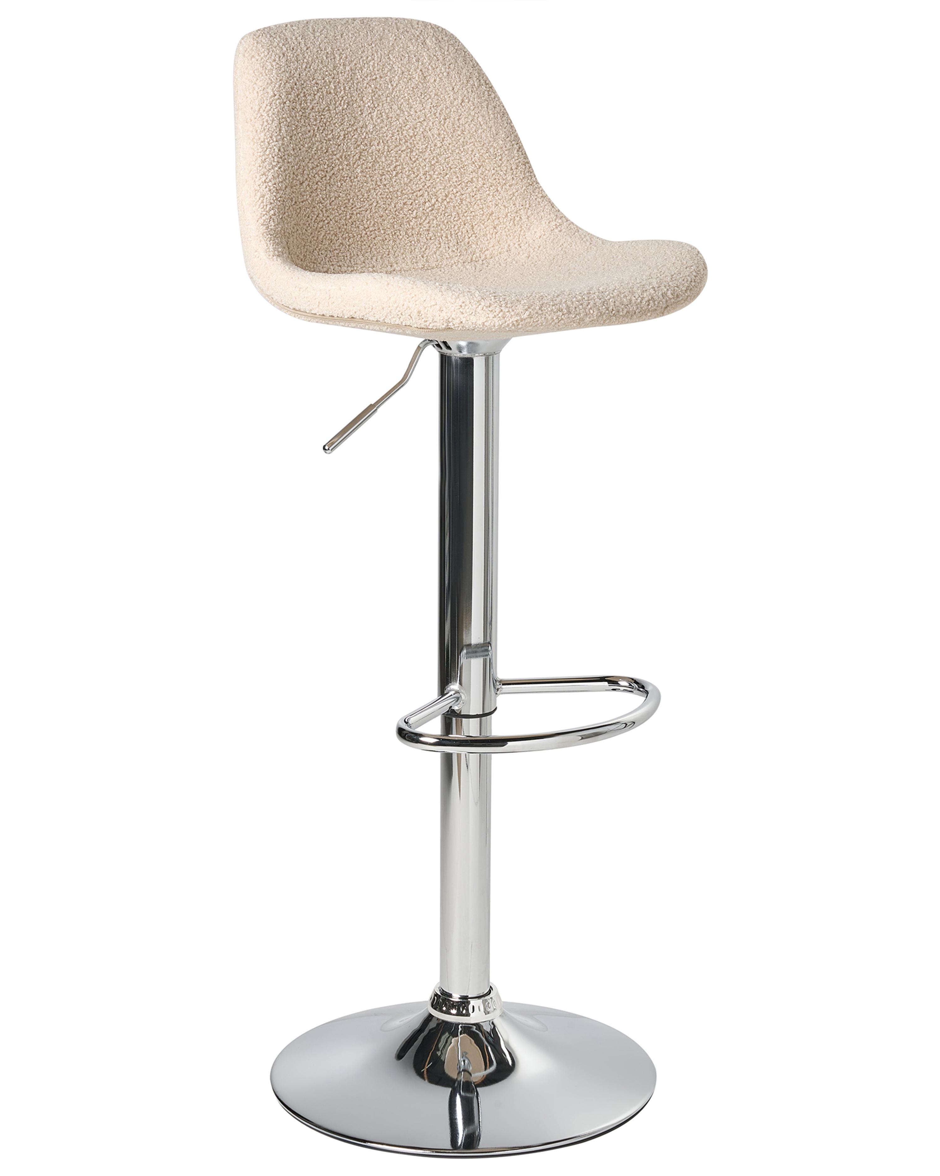 Set van 2 barkrukken KAHLA Bouclé draaibaar Lichtbeige
