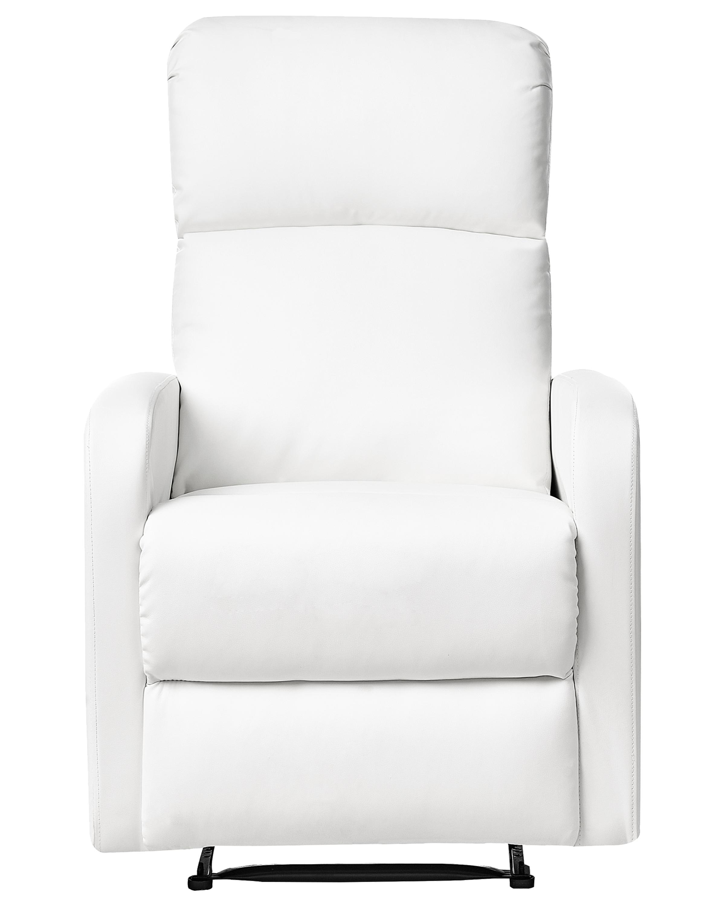 Relaxfauteuil VIRRAT inclusief voetensteun Kunstleer Wit