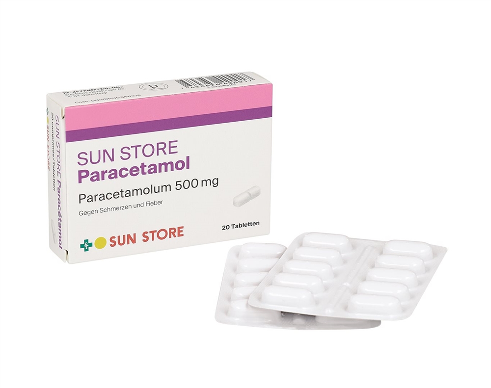 Sun Store Paracetamol 500 mg<br>20 Stück, Blister, Tablette