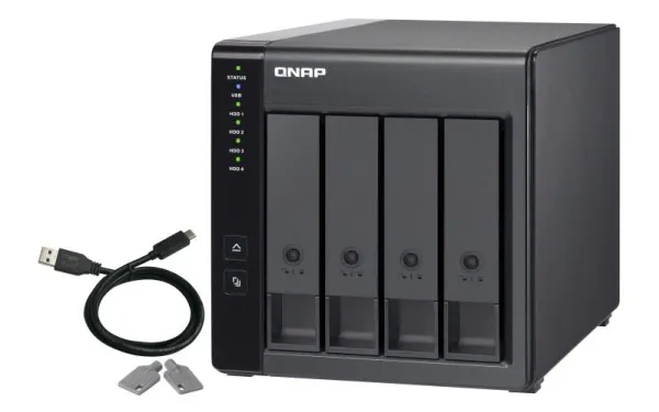QNAP TR-004 - Harddisk-array - 0 TB - 4 bays (SATA-300) - USB 3.2 Gen 1 (ekstern)