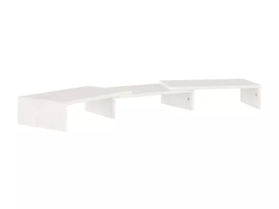 Support de moniteur Blanc 80x24x10,5 cm Bois de pin solide