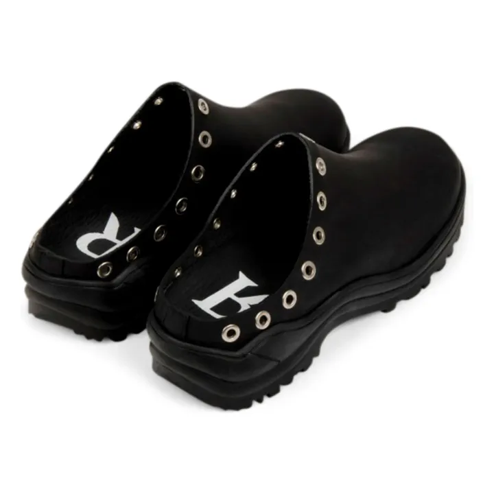 Roseanna Sabots Slogan Cuir | Noir