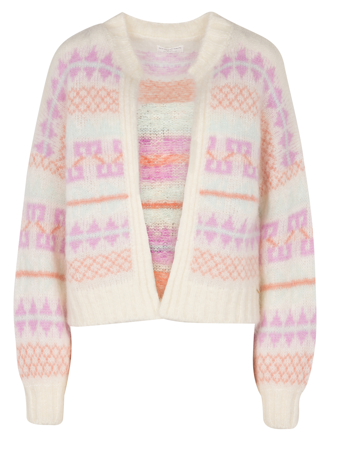 ALBUS - Gilet col rond en jacquard | Multicolore