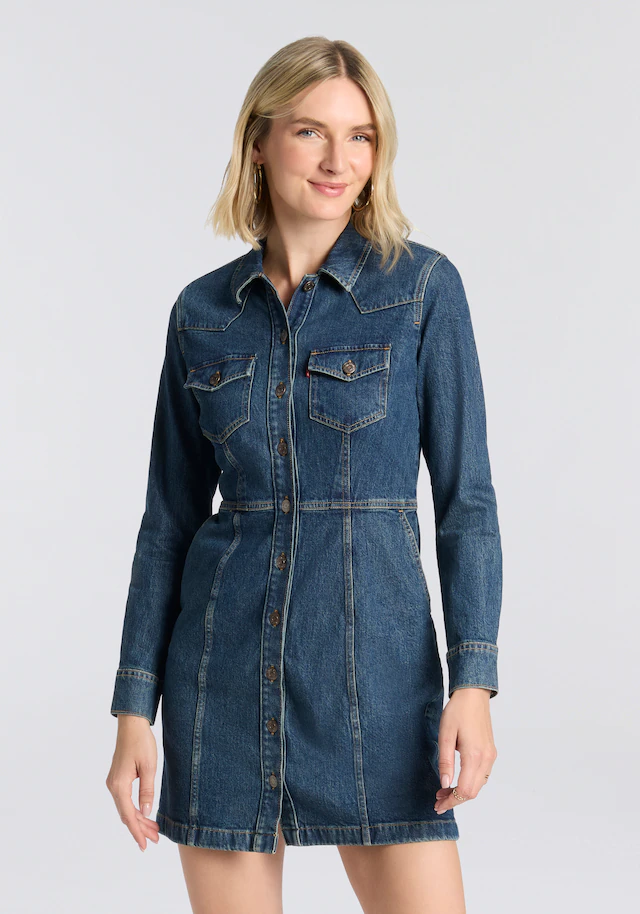 Levi's® Jeanskleid »FLYNN WESTERN COR« Brusttaschen | Eingrifftaschen Western-Style