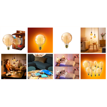Philips LED filamentlamp amberkleurig E27 60W dimbaar