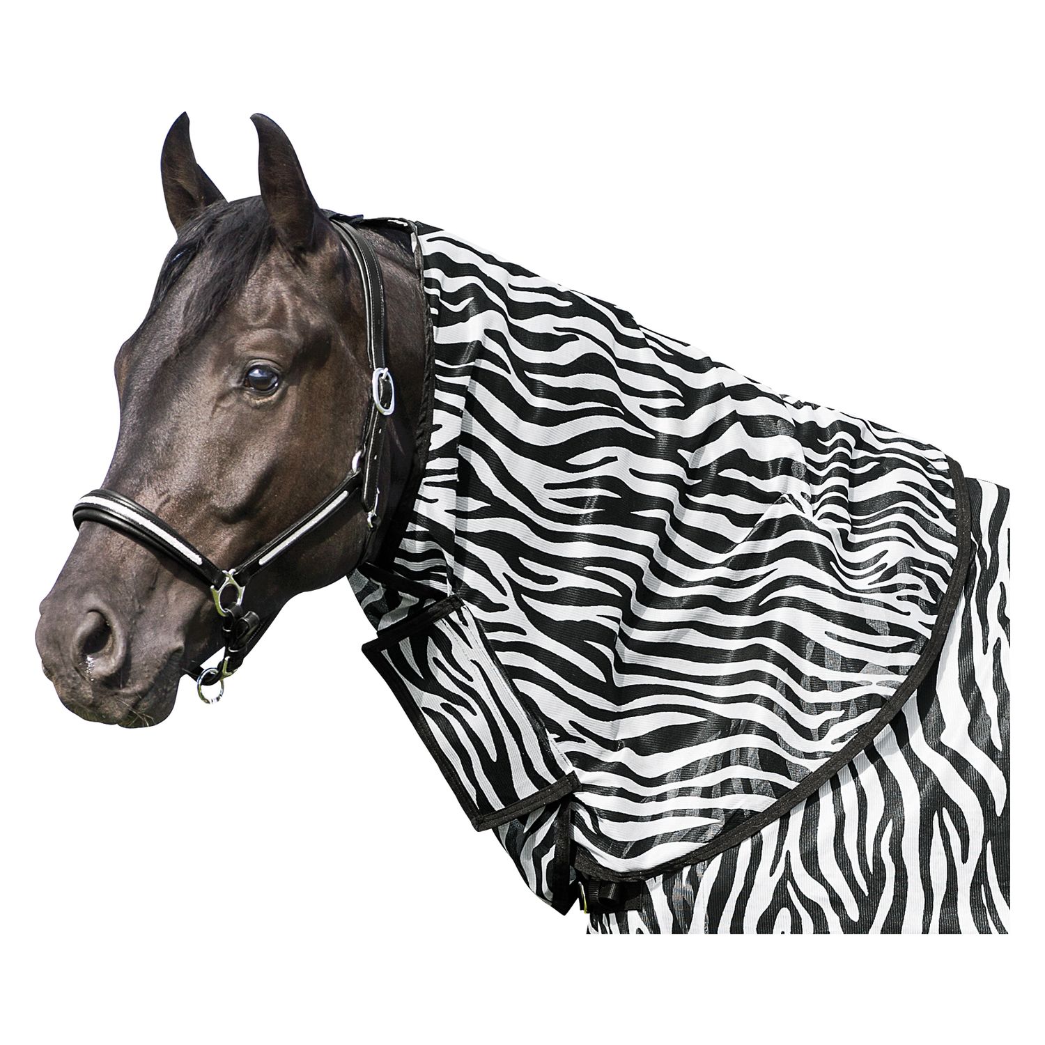 Horse-friends Halsteil zur Fliegendecke mit Zebra-Muster  - zebra