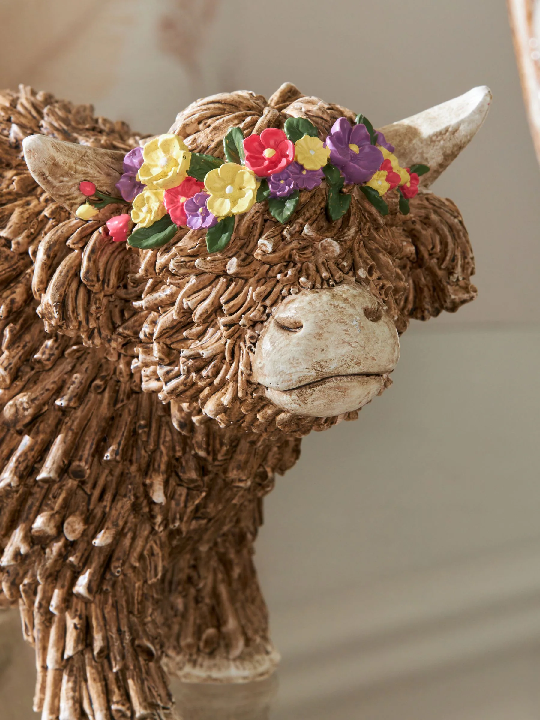 Hamish The Highland Cow Ornament With Floral Crown
