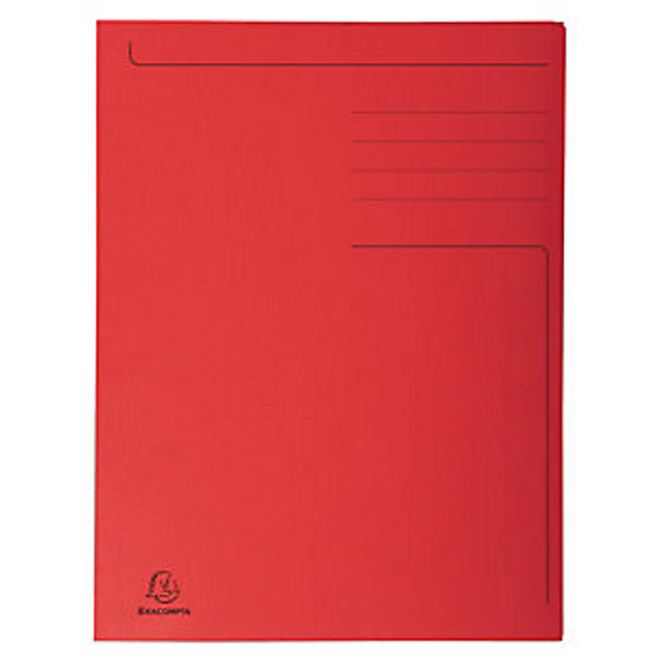 Exacompta Chemise 3 rabats sans élastique Forever en carte 280g - Rouge (lot de 50)