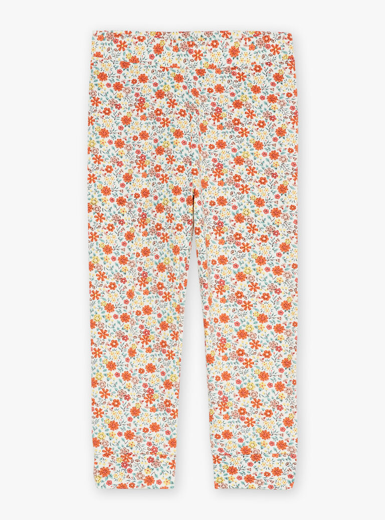 Legging ivoire à imprimé fleuri